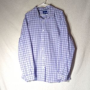 Mens XXL Apt 9 Premier Flex button shirt white/light purple and  blue checkered